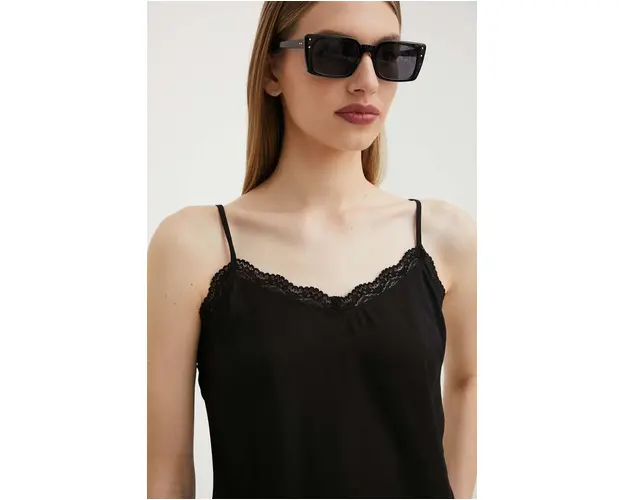 Silvian Heach top femei, culoarea negru, neted