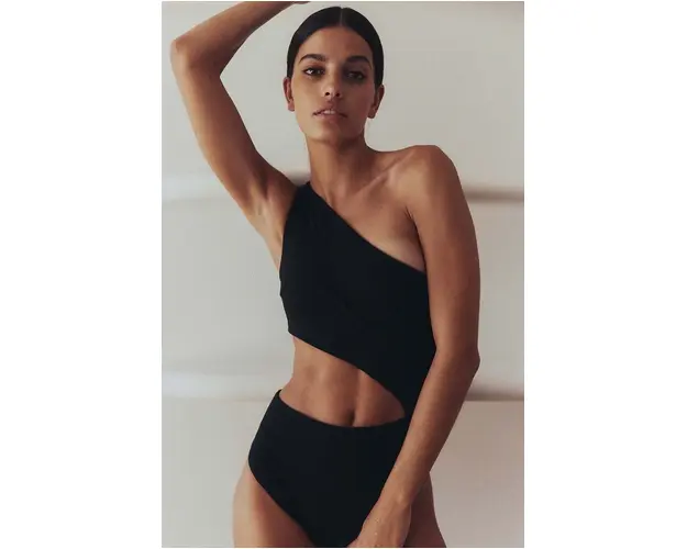 MUUV. body din bumbac EN FACE culoarea negru, cold shoulder