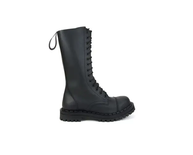 Altercore bocanci de piele femei, culoarea negru, cu platforma