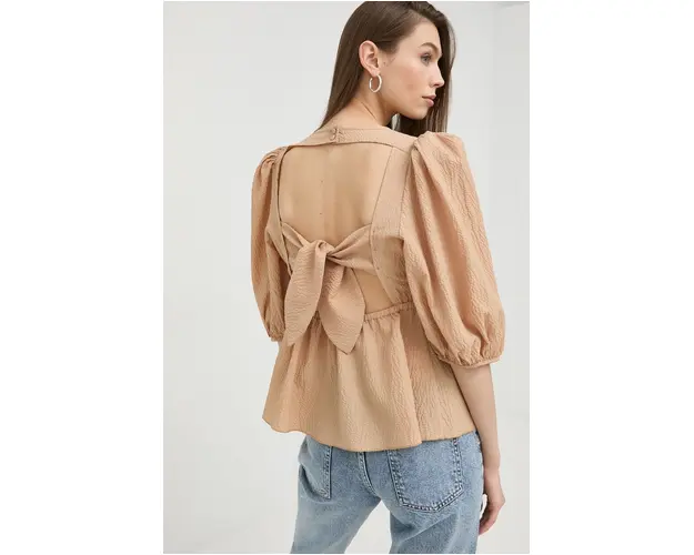 Notes du Nord bluza femei, culoarea maro, neted