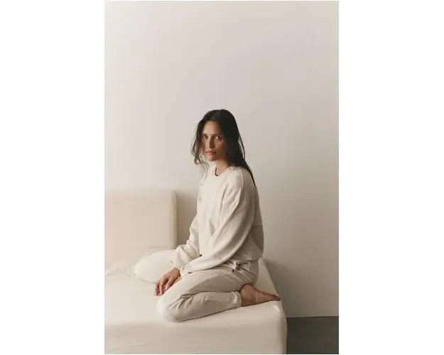 MUUV. bluza Subtle Cotton femei, culoarea bej, neted