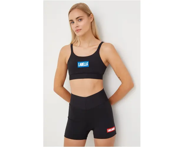 LaBellaMafia top si pantaloni scurti de antrenament Go On femei, culoarea negru