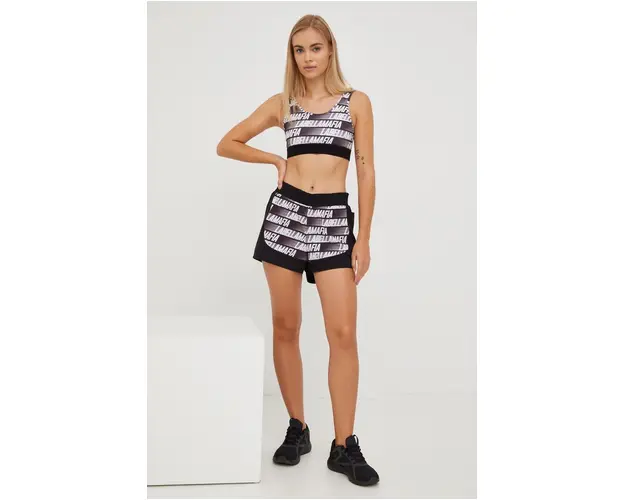 LaBellaMafia top si pantaloni scurti de antrenament Movement femei, culoarea negru