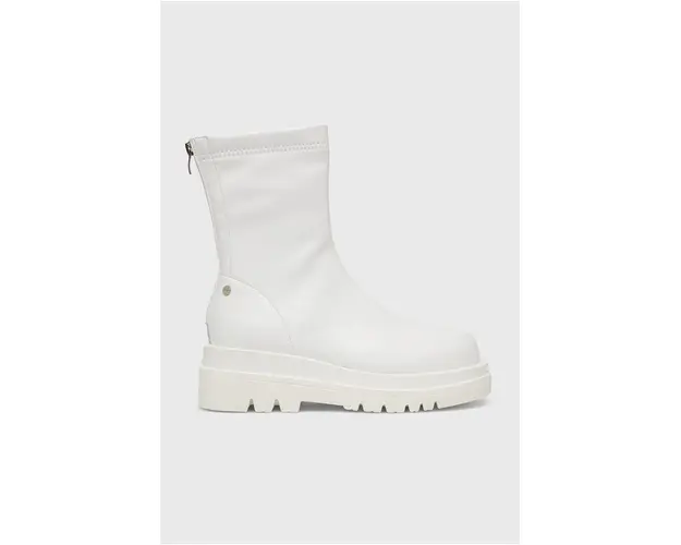 GOE botine femei, culoarea alb, cu platforma, izolare usoara