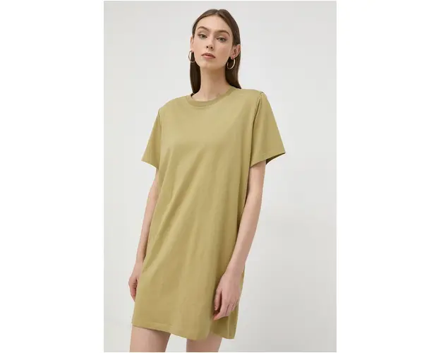 Notes du Nord rochie din bumbac culoarea verde, mini, drept