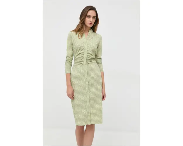 Notes du Nord rochie culoarea verde, midi, drept