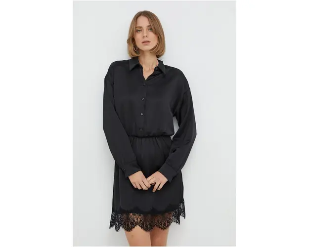 Nissa rochie culoarea negru, mini, evazati