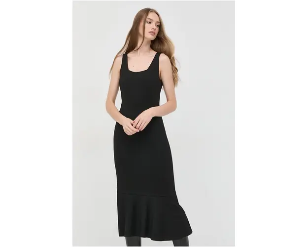 Liviana Conti rochie culoarea negru, midi, mulata