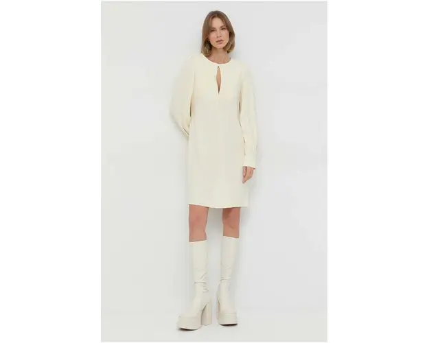 Liviana Conti rochie culoarea bej, mini, drept