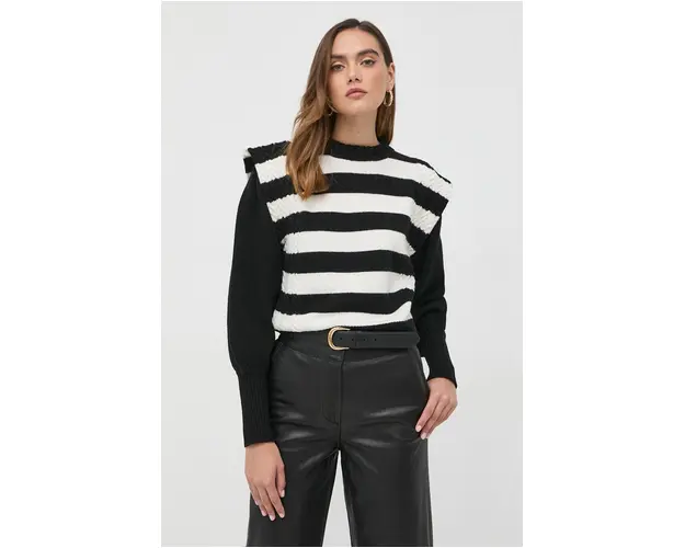 Notes du Nord pulover de lana femei, culoarea negru,