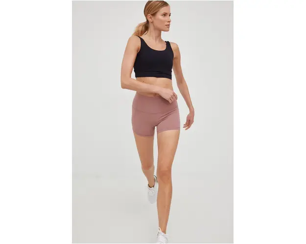 JOYINME pantaloni scurti de yoga Rise femei, culoarea roz, neted, medium waist
