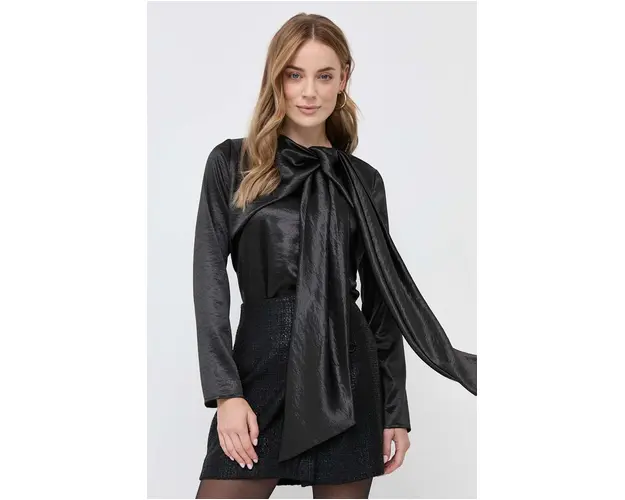 Silvian Heach bluza femei, culoarea negru, neted