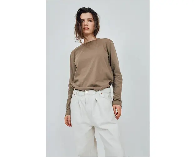 MUUV. longsleeve din bumbac BASIC culoarea negru