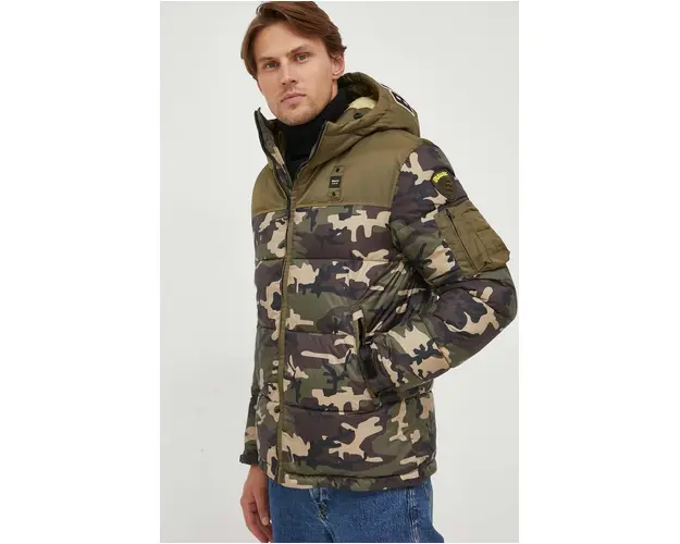 Blauer geaca barbati, culoarea verde, de iarna