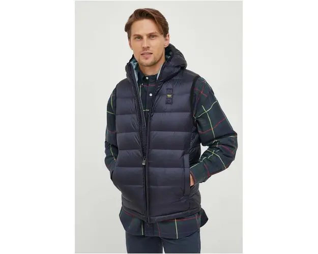 Blauer vesta de puf barbati, culoarea albastru marin, de iarna