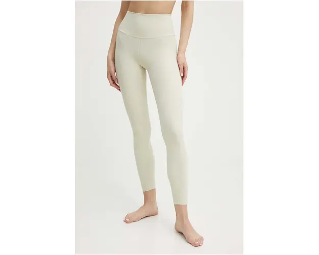 Joy in me jambiere de yoga Unity Ribbed culoarea bej, neted