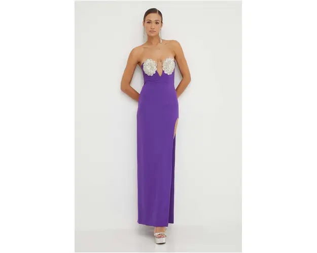 Nissa rochie culoarea violet, maxi, mulata