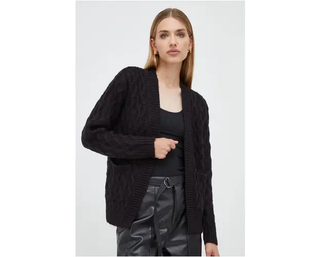 Silvian Heach cardigan femei, culoarea negru, calduros