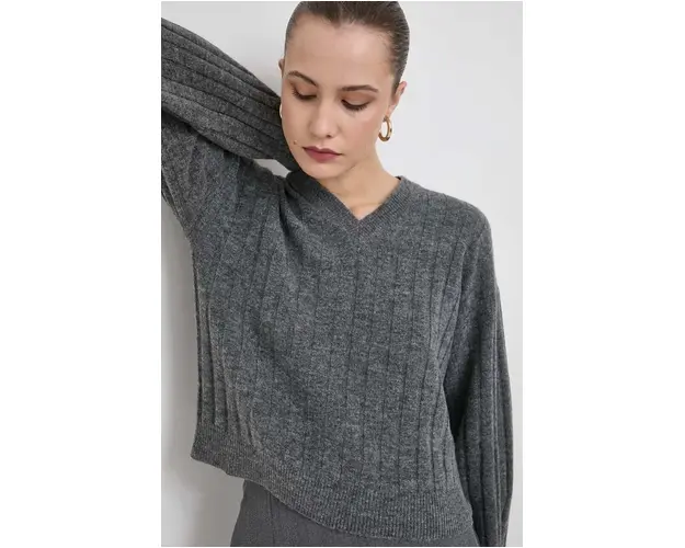 Beatrice B pulover din amestec de lana femei, culoarea gri, light