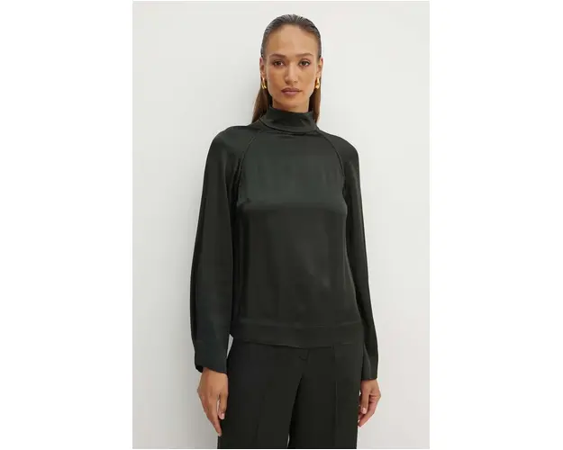 Liviana Conti bluza femei, culoarea verde, neted, F4WS57