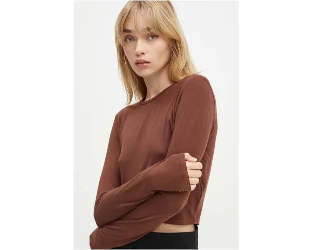 Silvian Heach tricou DROMI femei, culoarea maro, GPA24300TS