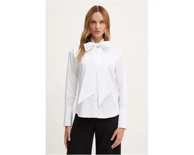 Silvian Heach camasa FOERDER femei, culoarea alb, cu un decolteu legat, regular, CVA24010CA