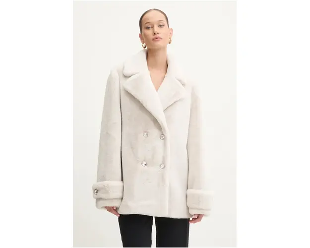 Blugirl Blumarine palton femei, culoarea gri, de tranzitie, cu doua randuri de nasturi, RF4035.E0885