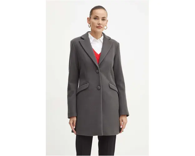 Silvian Heach palton SUNRISE femei, culoarea gri, de tranzitie, GPA24392CP