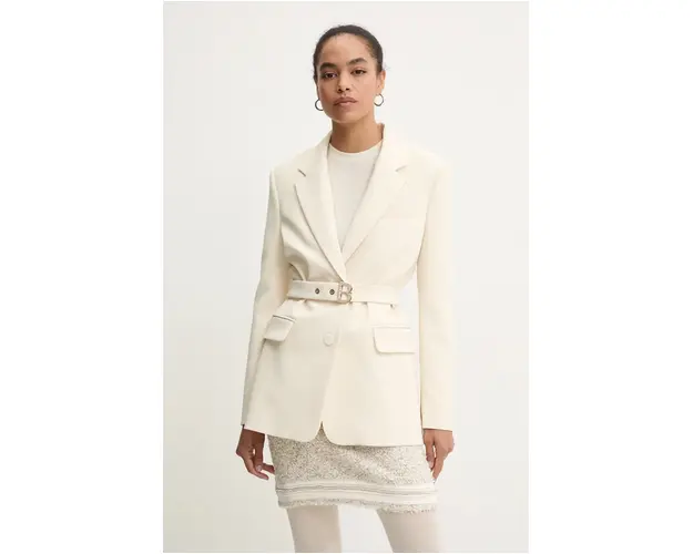 Blugirl Blumarine sacou culoarea bej, un singur rand de nasturi, neted, RF4162.T3191