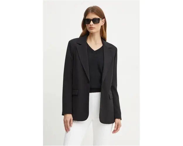 Silvian Heach sacou HERING culoarea negru, cu doua randuri de nasturi, neted, GPA24117GC