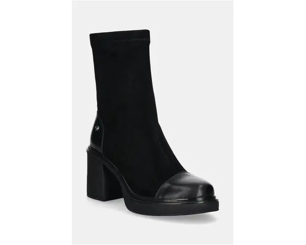 GOE botine femei, culoarea negru, cu toc drept, OO2N4151 BLACK
