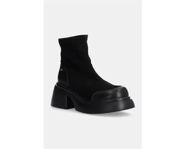 GOE botine femei, culoarea negru, cu toc drept, OO2N4153 BLACK