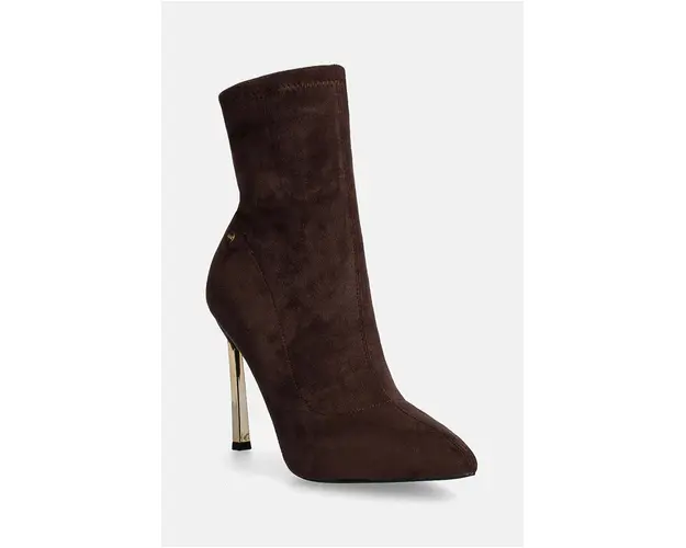 GOE botine femei, culoarea maro, cu toc cui, OO2N4220 BROWN