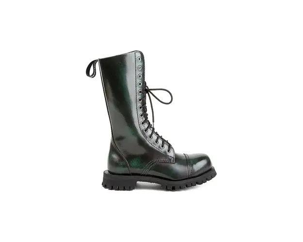 Altercore bocanci de piele 552 femei, culoarea verde, cu toc plat, 552