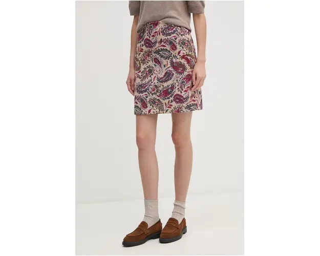 Mos Mosh fusta din amestec de lana culoarea verde, mini, drept, 166370