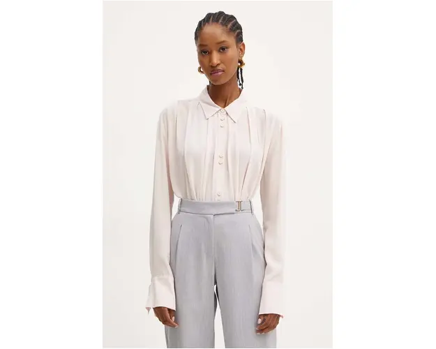 Liviana Conti camasa femei, culoarea roz, cu guler clasic, relaxed, L4WS06