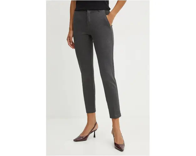 Silvian Heach pantaloni FOGOL femei, culoarea gri, mulata, high waist, GPA24146PA