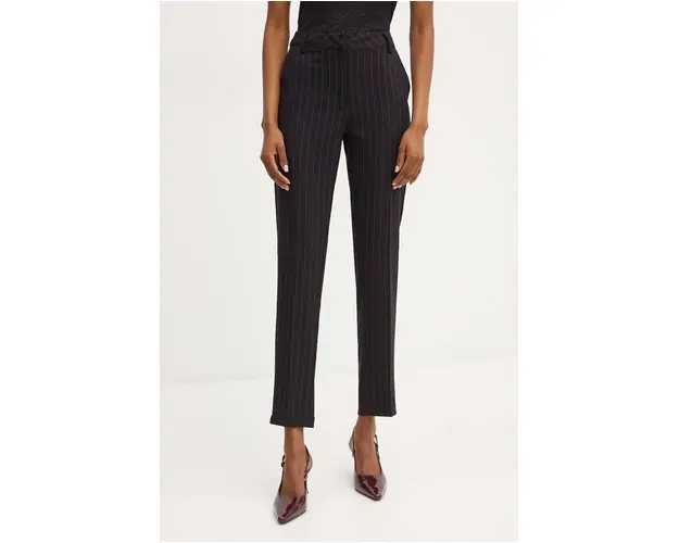 Silvian Heach pantaloni INGRA femei, culoarea negru, fason tigareta, high waist, GPA24145PA