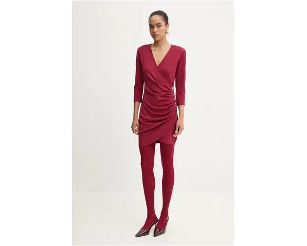 Blugirl Blumarine rochie culoarea bordo, mini, mulata, RF4180.J4762