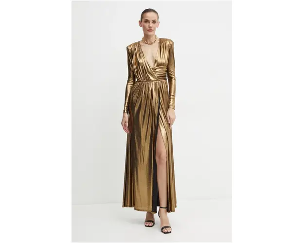 Silvian Heach rochie JASIN culoarea auriu, maxi, mulata, GPA24205VE