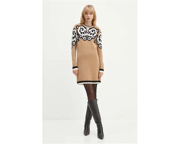 Silvian Heach rochie MARIE culoarea bej, mini, drept, GPA24270VE