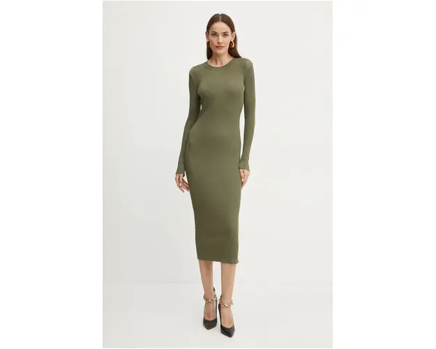 Silvian Heach rochie CHIKIO culoarea verde, midi, mulata, GPA24081VE