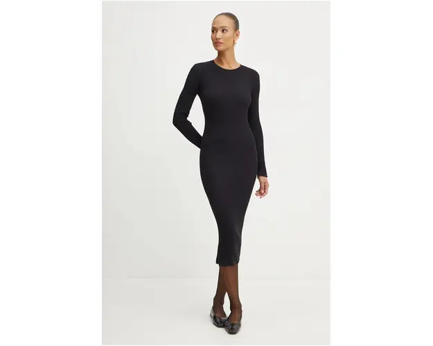 Silvian Heach rochie CHIKIO culoarea negru, midi, mulata, GPA24081VE