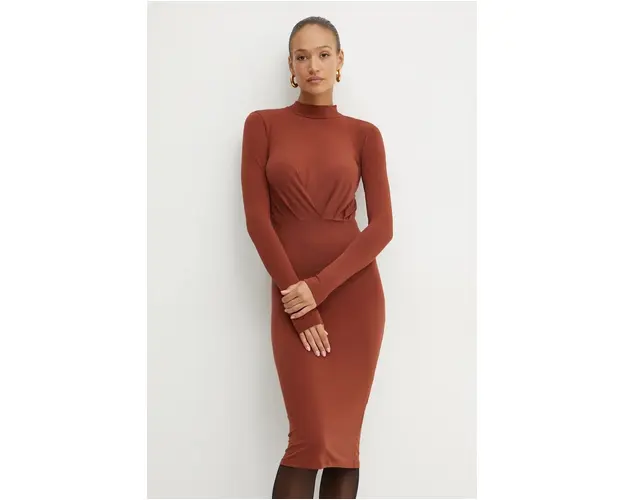Silvian Heach rochie VILIA culoarea maro, mini, mulata, GPA24122VE