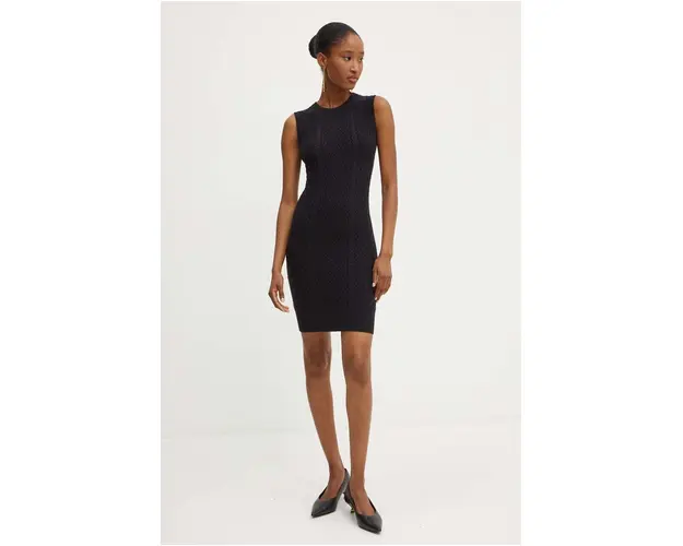 Silvian Heach rochie din amestec de lana MARLIES culoarea negru, mini, mulata, GPA24330VE
