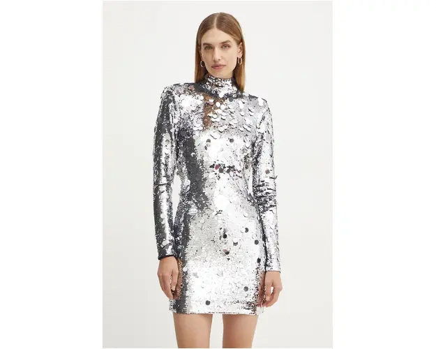 Silvian Heach rochie DARI culoarea argintiu, mini, mulata, CVA24023VE