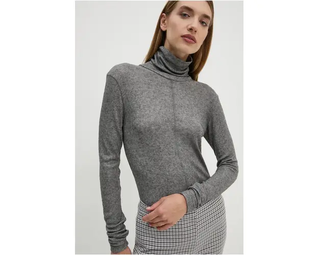 Day Birger et Mikkelsen pulover din amestec de lana Eve - Soft Wool femei, culoarea gri, light, cu guler, DAY65243433