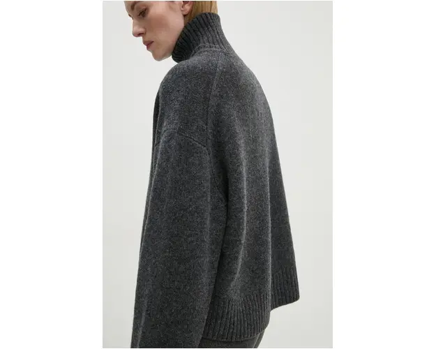 Day Birger et Mikkelsen pulover de lana Kendra - Soft Lamb femei, culoarea gri, cu guler, DAY65243471