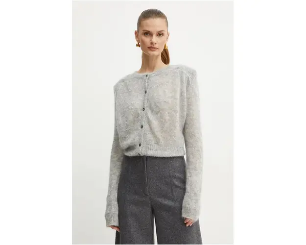 Liviana Conti cardigan din lana culoarea gri, light, L4WG57