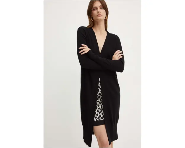 Silvian Heach cardigan LANGE femei, culoarea negru, light, GPA24277CD